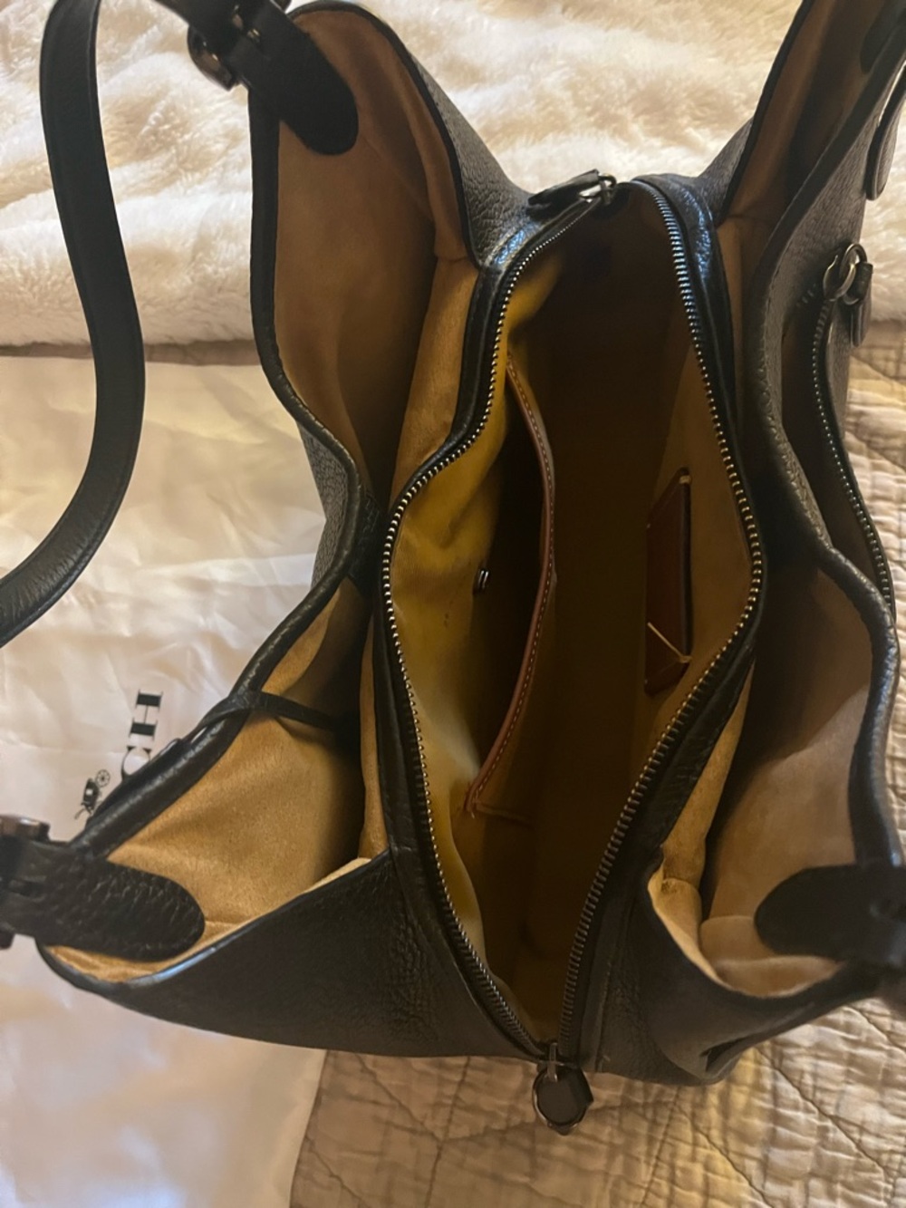 Coach Black Pebbled Leather Shoulder Hobo - Picture 4 of 8
